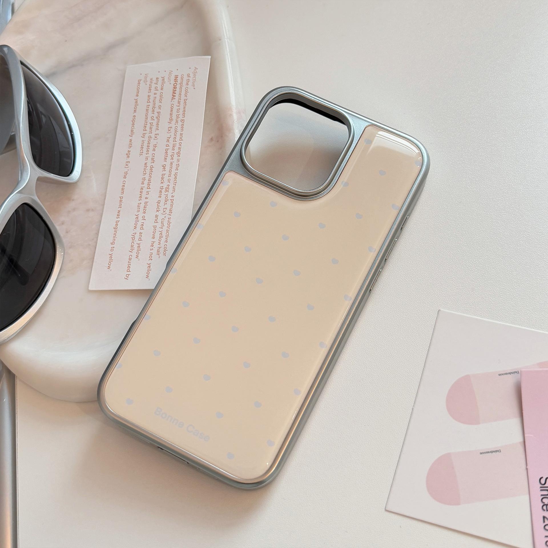 

Simple Little Heart Suitable for 16 Apple 15promax Phone Case Iphone14 Resin 13 Sweet 15 Hard Huawei 16promax