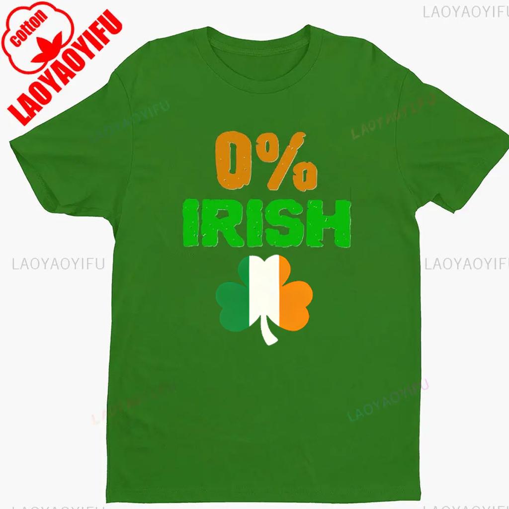 0 Irish Shirt Funny St Patricks Day TShirt Gift for Saint Pattys Day Party Pub Crawl Irish Flag Tee Drinking Shirts COTTON
