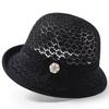Elegant Hollowed-Out Sun Hat Adjustable Short-Brimmed Style Mother Flower Bucket Hat Breathable Lightweight Fisherman Hat