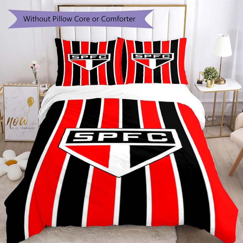 Paulo Fc Emblem Printed Pattern Duvet Cover Set – includes 1 duvet cover and 2 matching pillowcases Bedroom decor Christmas gifts