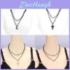 Halloween Gothic Cross Necklace With Multilayer Alloy Chain For Men Women