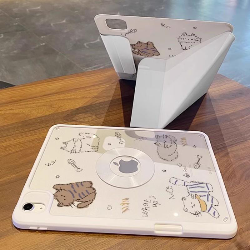 Magnetic Detachable Acrylic Case IPad Pro 11 Inch Mini 7 With Stand Support Cartoon Design Full Cover