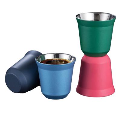80ml Double Wall Stainless Steel Espresso Cup  Nespresso Pixie Insulation Coffee CupShape Cute  Capsule Thermo Cup Coffee Mugs