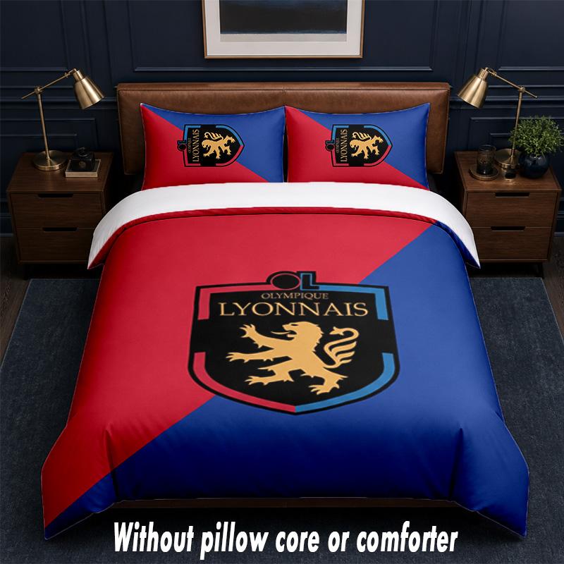 Lyon FC Design Bed Bedding Set 1 Duvet Cover + 2 Pillowcases Soft Breathable Household Bed Linens