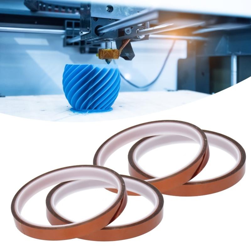 4Pcs Heat Resistant Polyimide Tape YellowBrown For 3D Printer Heating Bed Board