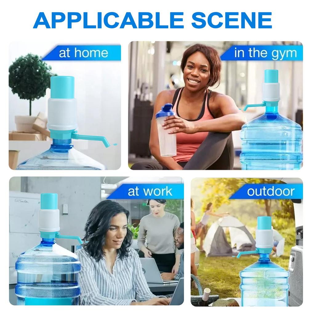 Water Bottle Pump Dispenser Manual Water Pump Hand Press Hand Pressure Drinking Fountain Protective Spout Cover Adjustable Tube