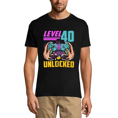 T-shirt da gioco da uomo Livello 40 Sbloccato - T-shirt da gioco per giocatore 40° compleanno