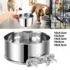 Stainless Steel Dog Cage Bowls Anti-gnawing Pet Feeder New Bird Feeder  Cat Dog