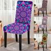 Elastic Mandala Print Dining Chair Cover Strech Floral Chair Slipcover Seat Cover For Kitchen Stool Protector Home Decoration
