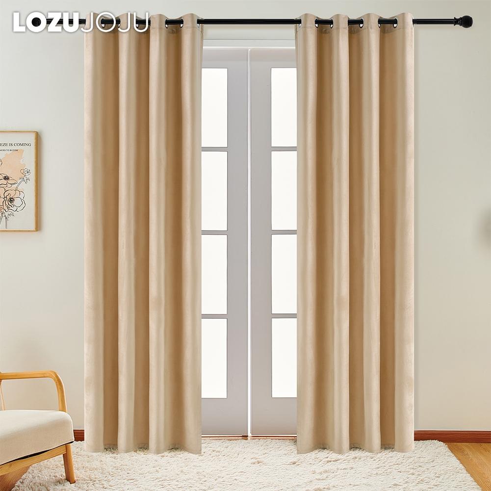 1PC LOZUJOJU Modern 70-80% Light Blocking Solid Color Velvet Soft Blackout Curtains for Living Room Bedroom Home Decor