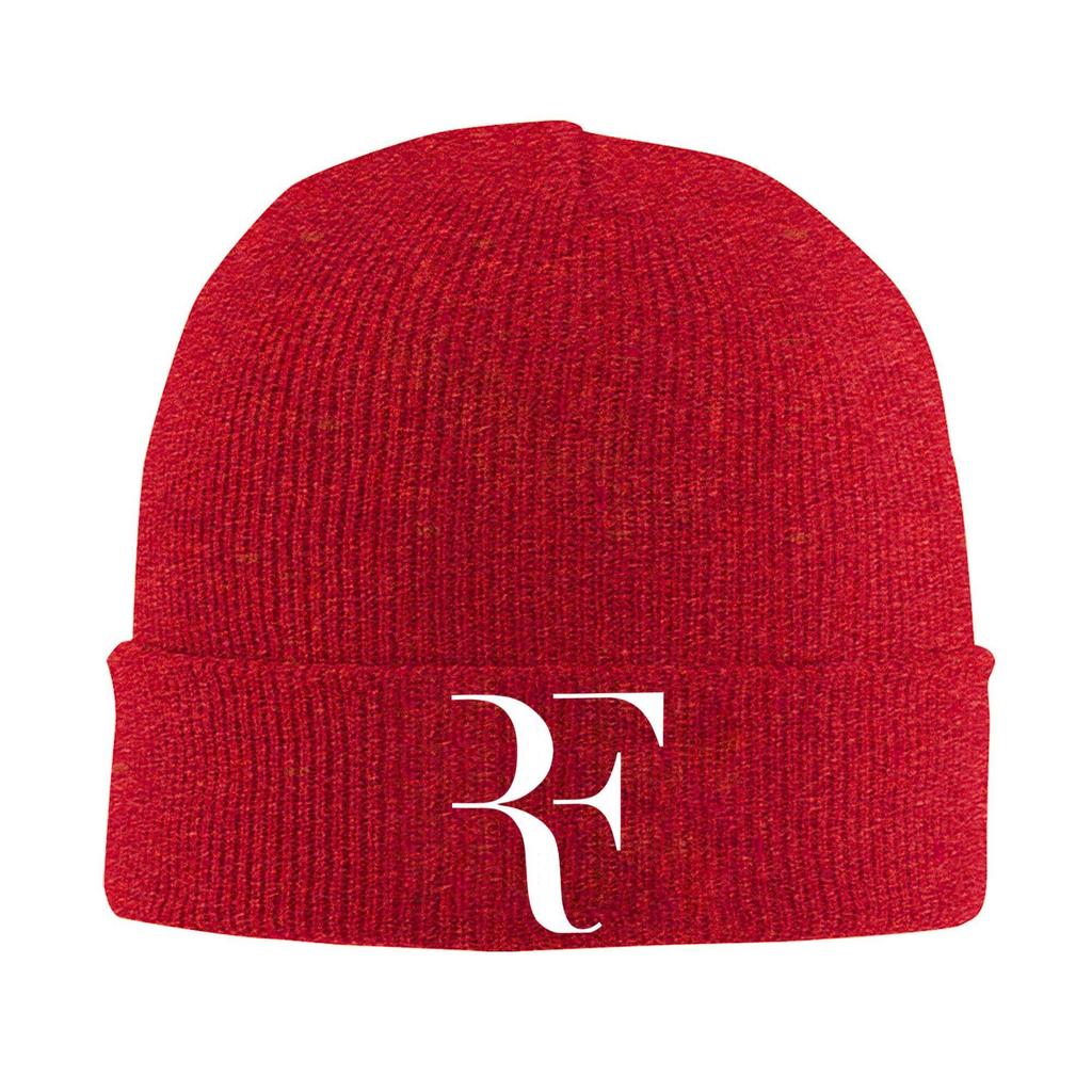 New RF Roger Logo Beanie For Unisex Women Winter Knitted Skull Cap