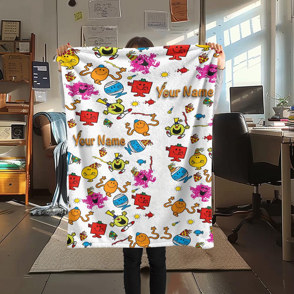 1 Stück Benutzerdefinierter Name Herr. Herren Decke mit Little Miss Muster aus Flanell Geeignet für Alle Jahreszeiten für Heimdeko Wärme und Komfort Geschenke Weihnachtsgeschenk -HE157