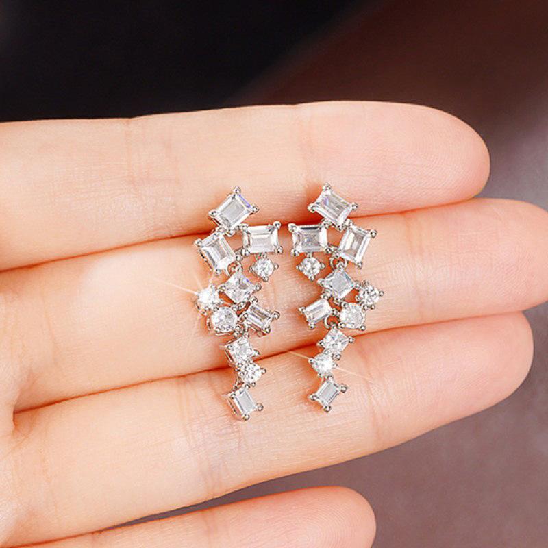 Lindon Fashion Copper Alloy Zircon Jewellery Drop Earrings For Women Wedding Party Gifts
