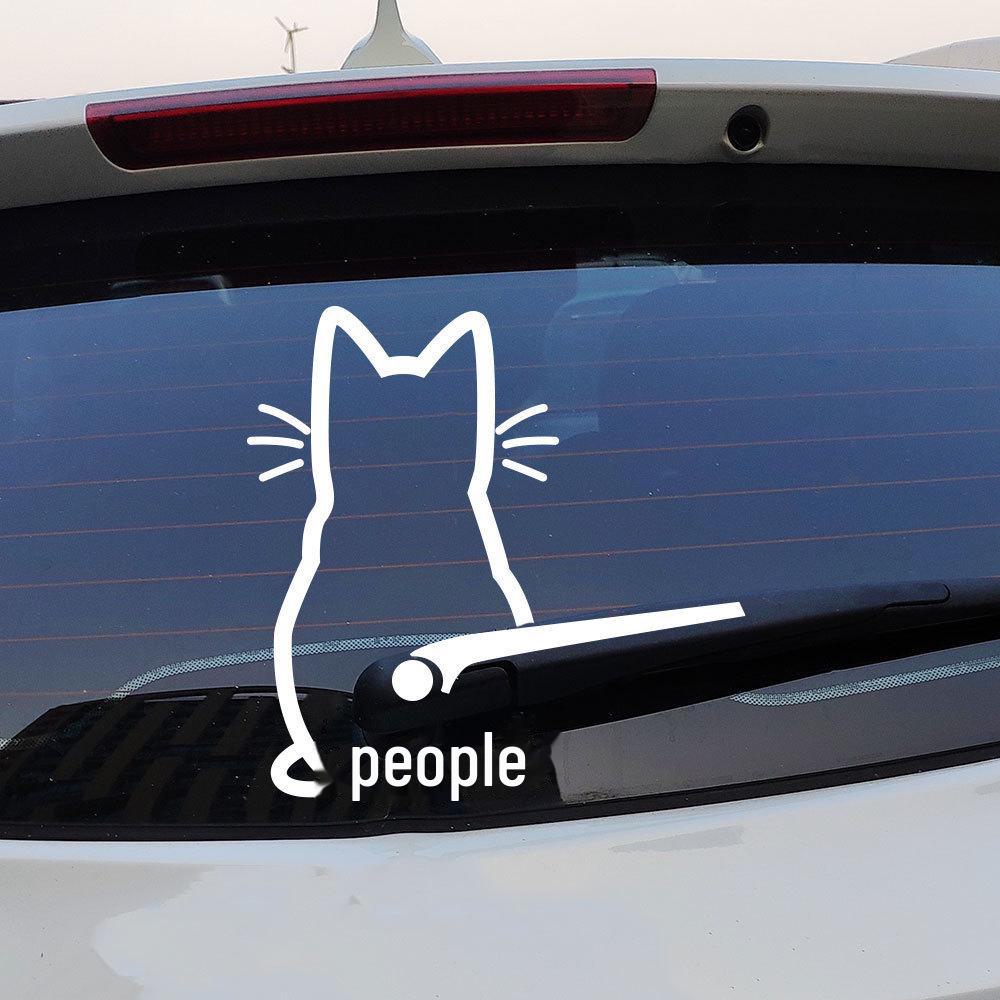 Abnehmbare Fenster- und Autoaufkleber mit süßem Katzenmuster