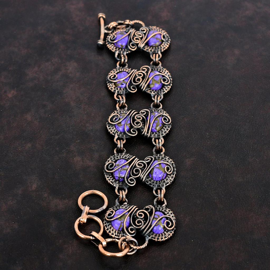 Kupfer Charoit Armband Kupferdraht gewickelt Armband verstellbare Kette Armband Kupfer Schmuck Edelstein Armband handgefertigten Schmuck für Geschenke