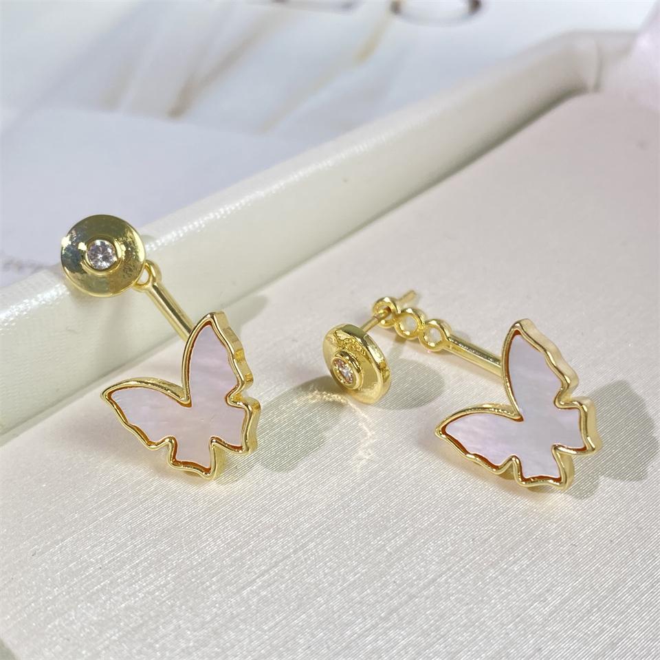 ZAKOL Trendy Butterfly Zirconia Stud Earrings For Women Girls Metal Crystal Ears Accessories Party Birthday Daily Zircon
