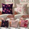 Pink Rose Cushion Cover Linen Cushion Cover Soft Decorative Case For Sofa Home Decor