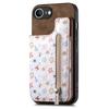 For iPhone 16e Leather Phone Cover with RFID Blocking Zipper Card Bag Kickstand