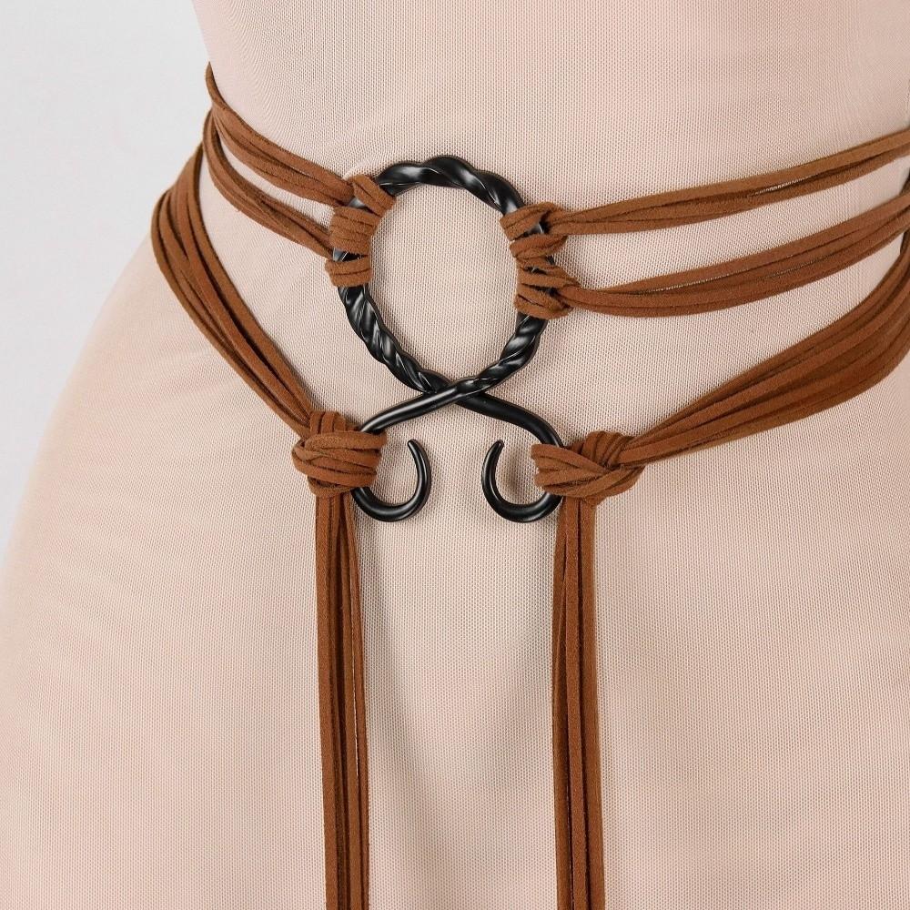 Adjustable Long Rope Chain Belt Braided Decorative Belt Fashion Waist Cinch  Medieval