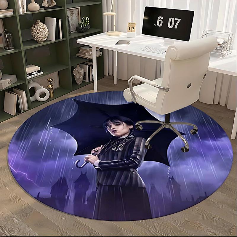 The Addams Family Chair Mat Round Rug Office Carpet, Non Slip, Suitable for Living Rooms, Bedrooms,Decor1205733a