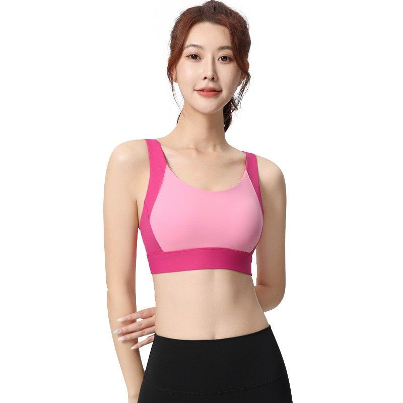 

Контрастный цвет Цельный быстросохнущий жилет для йоги и упражнений Женский с фиксированной чашкой Пузырчатая упаковка Поддержка груди Беговое тренировочное нижнее белье Бюстгальтер Purple Red S