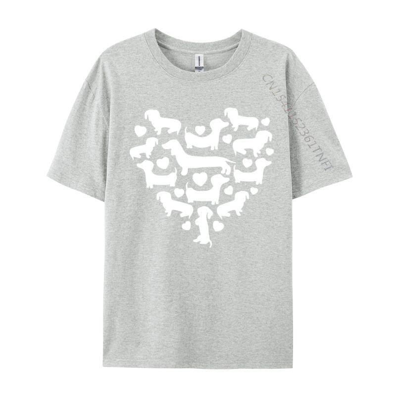 Leisure Tees Hip Hop Cotton Unisexs Top Tshirts Funny Dachshund Hearts Valentines Day Tshirt Black Shirt Graphic Tees