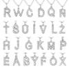 Fashion Shining A-Z Letter Pendant Charm Necklace 26 Initial Alphabet Clavicle Chain Party Jewelry Gift