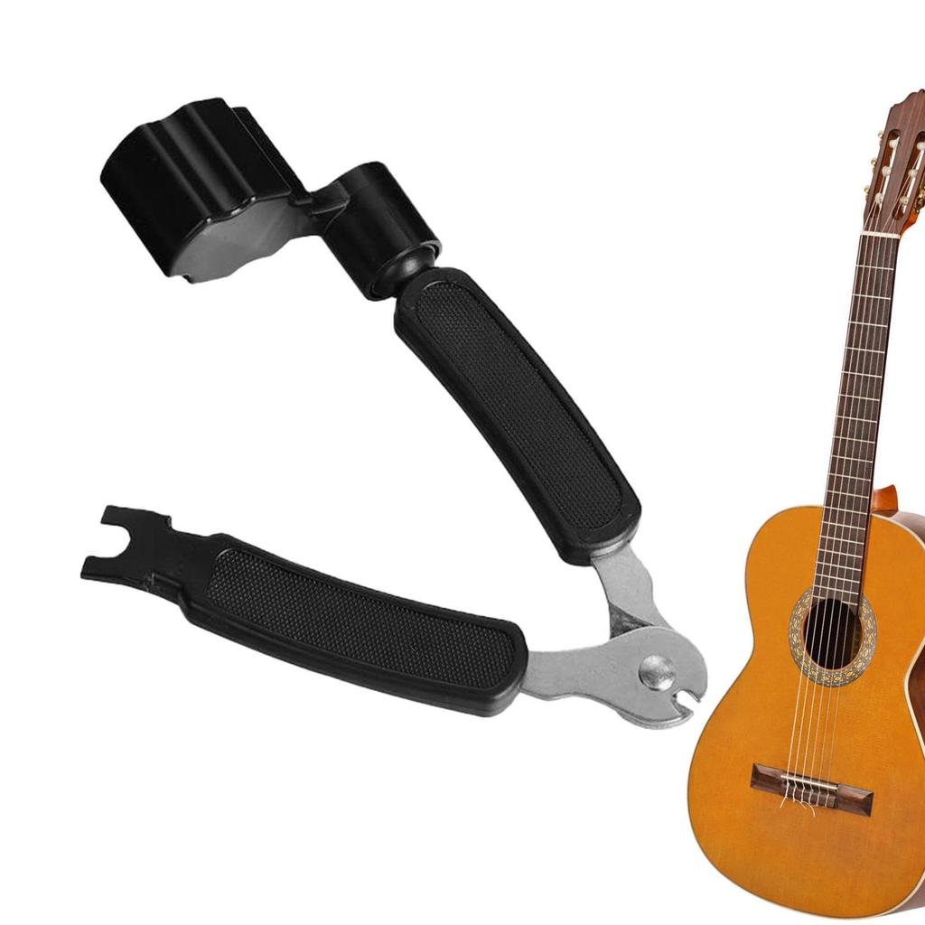 3-in-1 Guitar String Winder, Cutter, and Bridge Pin Puller - Multi-Tool for Acoustic and Bass Guitar Maintenance