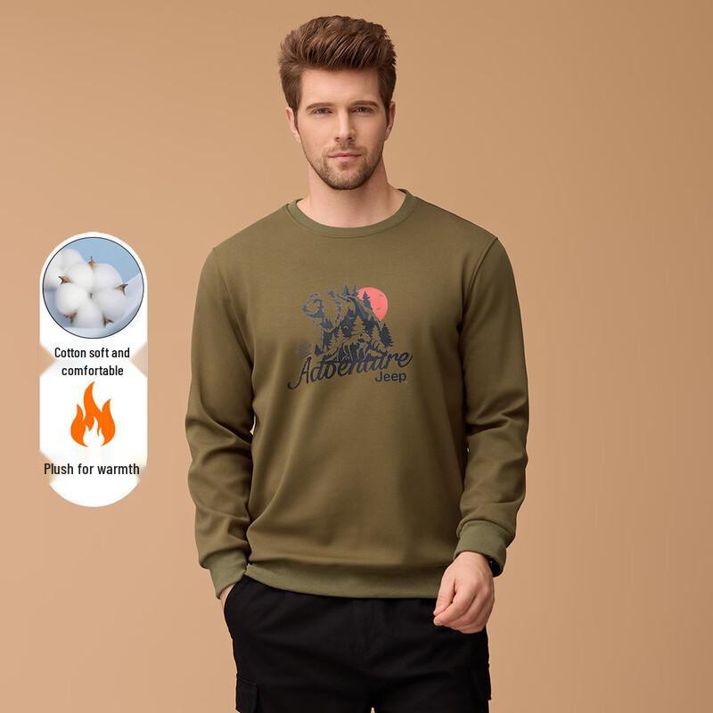 JEEP Men s Fleece Lined Crewneck Sweatshirt XL