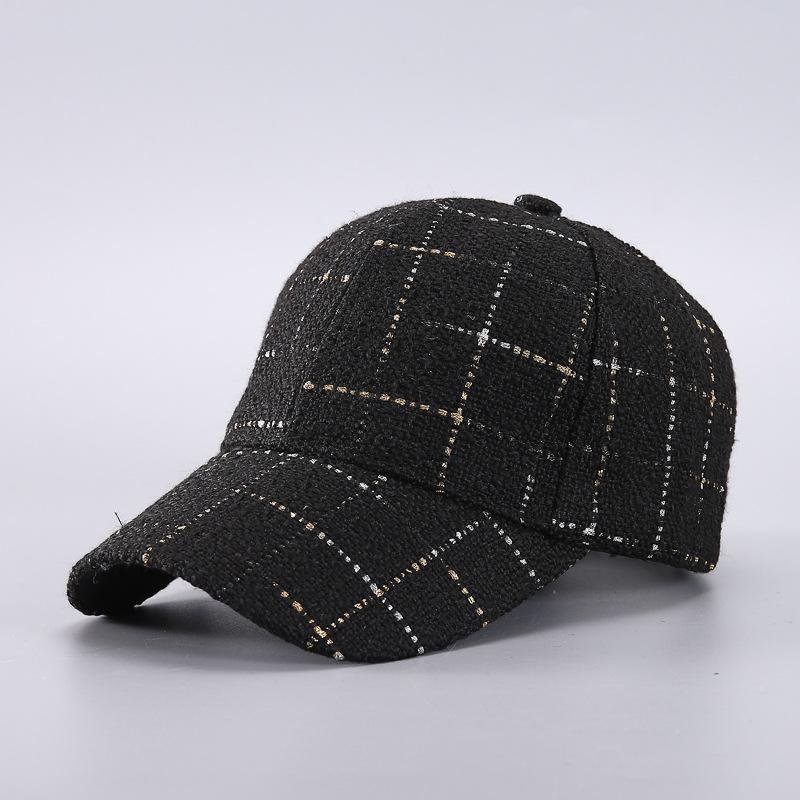 Qiandongge series baseball cap Xiaoxiangfeng black and white checkerboard British style hat spot batch