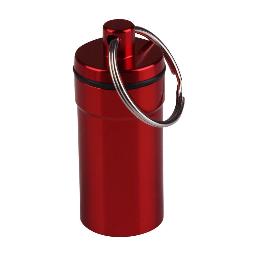 Mini Pill Box Keychain Aluminum Alloy Outdoor Pocket Pill Box Container Metal Mini Pill Organizer for Medicine Organization