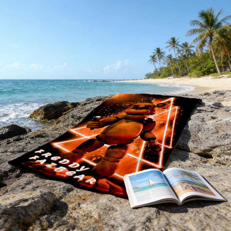 Ultra-Soft Beach Towel with Freddy Theme,Ideal for Pool - Camping, Diving - Perfect Travel Essential, Vibrant Beach Towel.