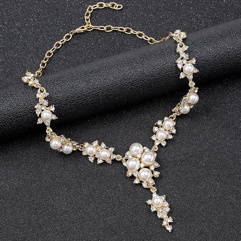 3pcs Women Light Luxury Zircon Necklace Niche Bridal Zircon Versatile Collarbone Chain Alloy Accessories for Weddings