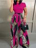 Women's Sleeveless Printed Fashion Set with Versatile Wide-Leg Pants