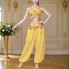 2Pcs Belly Dance Costume Set for Womens Belly Dance Coins Bra Tops and Harems Pants Trousers Set Belly Dancing Outfits