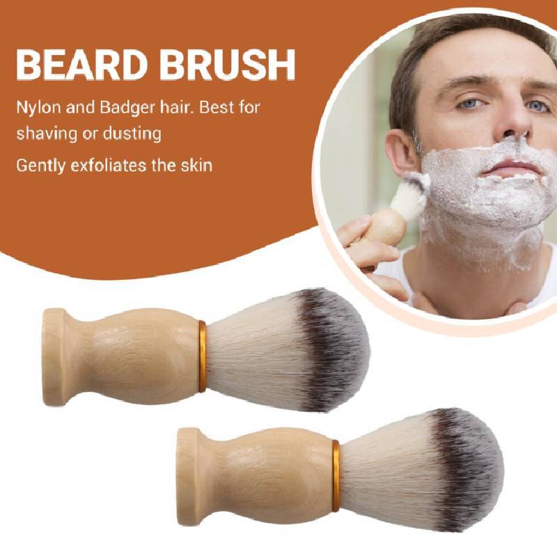 Mens Shaving Brush With Wooden Handle For Beard Grooming And Facial Cleansing