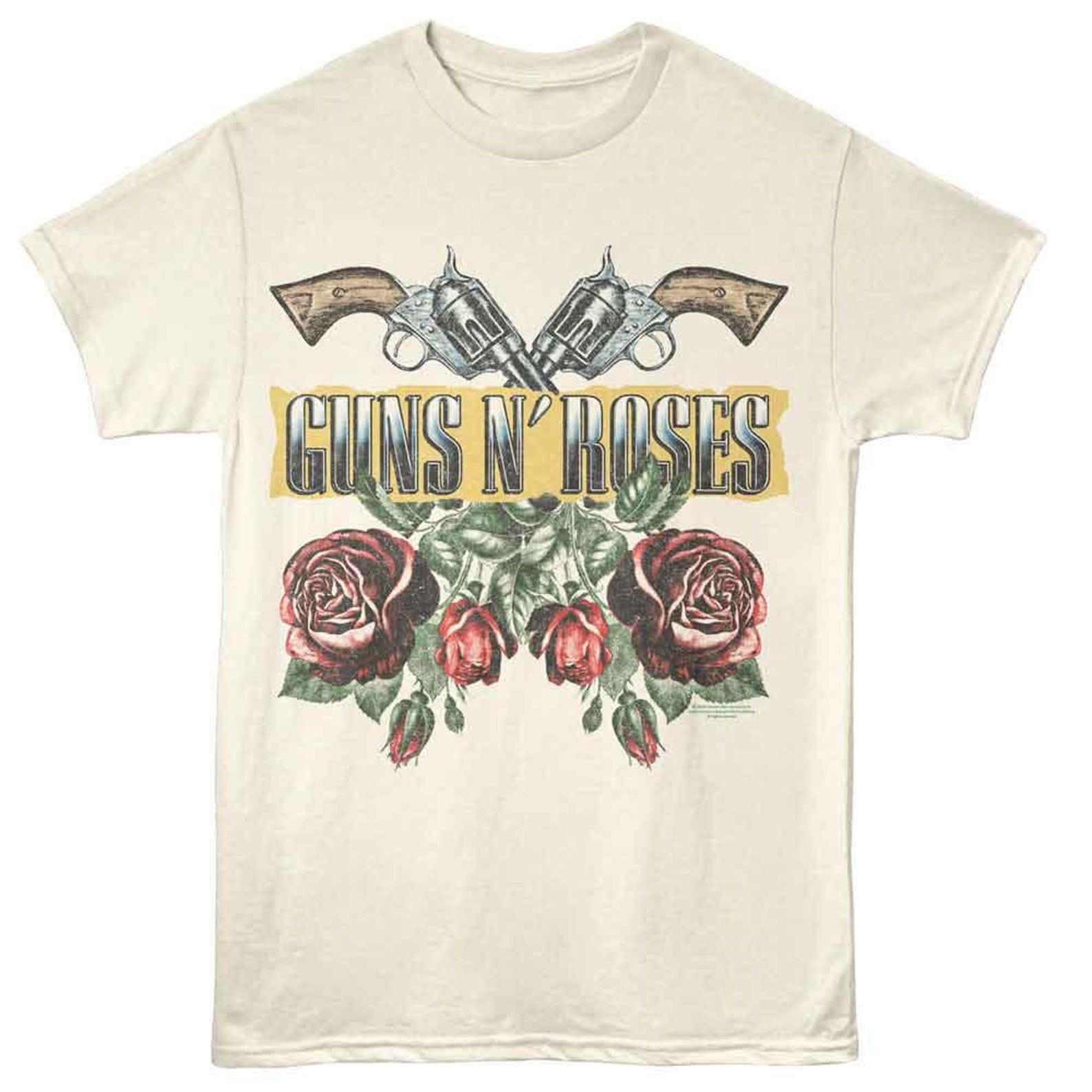Guns N Roses Roses and Guns Natural T-Shirt S