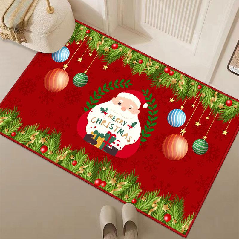 Non-Slip Christmas Cartoon Floor Mat for Entryway, Living Room, and Bathroom