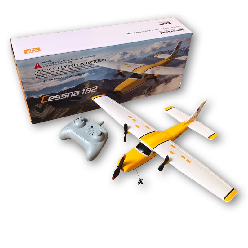 

FX801 RC Airplane 2.4G Remote Control Glider with Gyro 2CH Fixed Wing Plane Outdoor Toys Drone CESSNA 182 Plane Toys for Kids жовтий