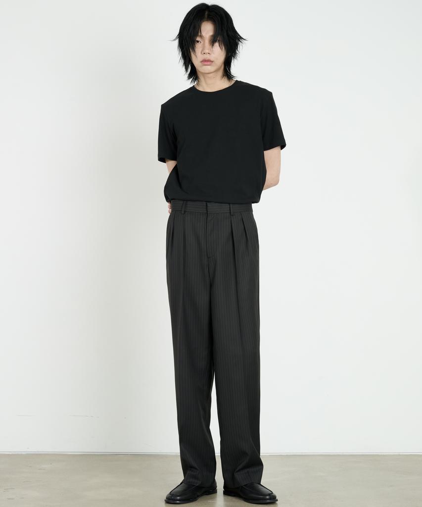 DUSTYWHITE Black Striped Tailored Slacks