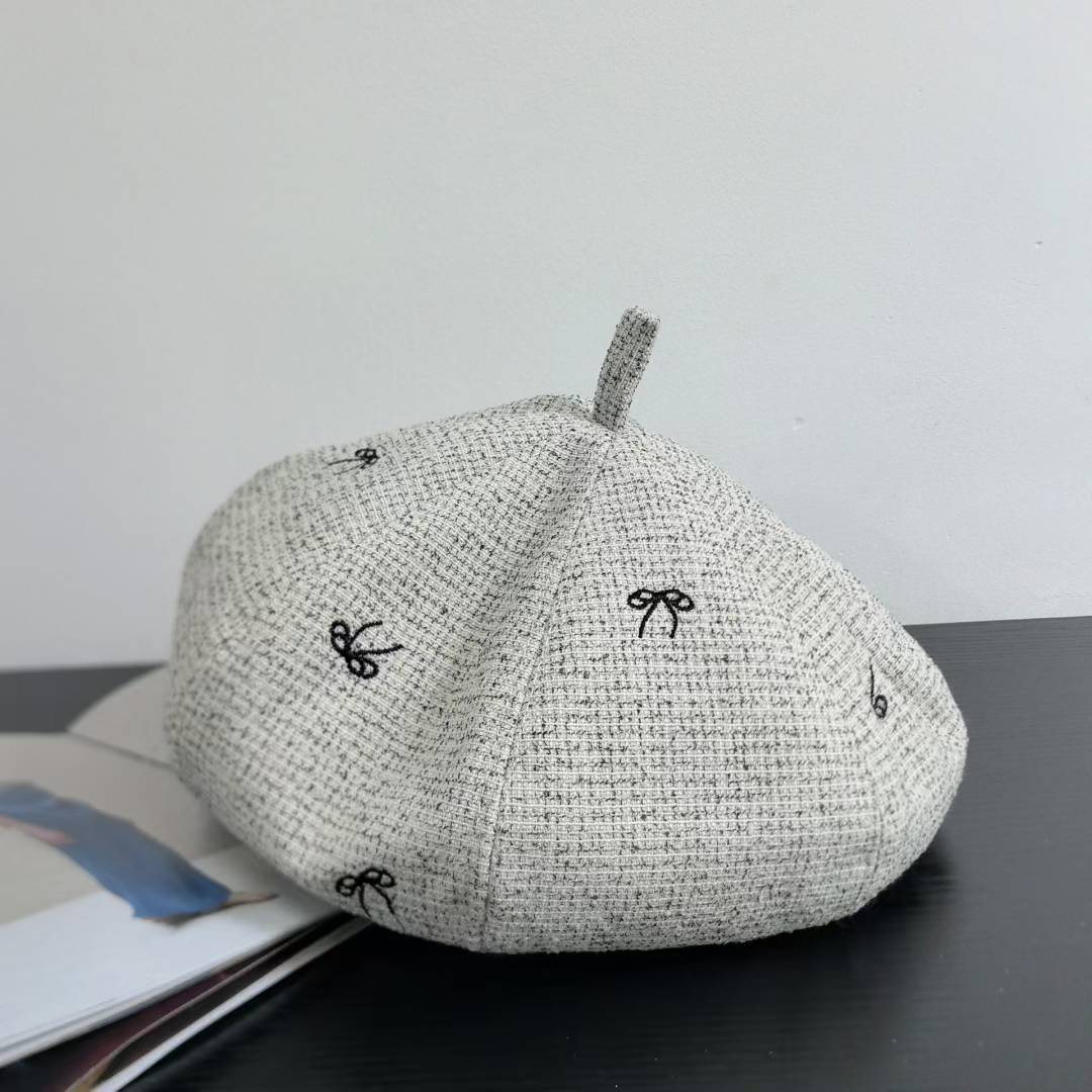 

Women s Beret Hat - Korean Style Pumpkin Painter Cap Spring Autumn Winter Fashion Bow Pattern Octagonal Hat for Women 2025 New 56-58cm бежевый