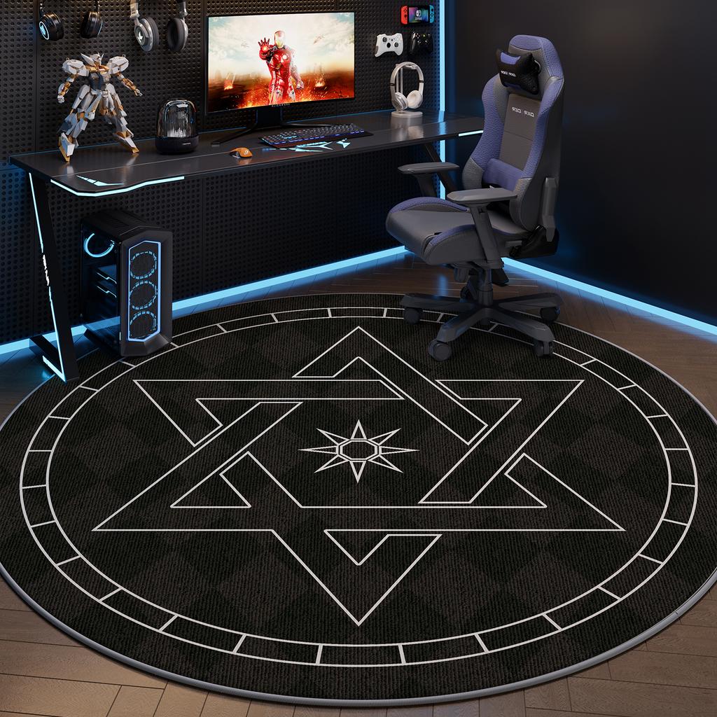 Computer Chair Floor Mat, Gaming Room Swivel Chair, Silent Pad, Office Chair, Washable Carpet, Home Decoration