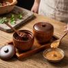 1 Set Wood Storage Jar Matching Mini Spice Spoon Organizer Set  Seasoning Storage