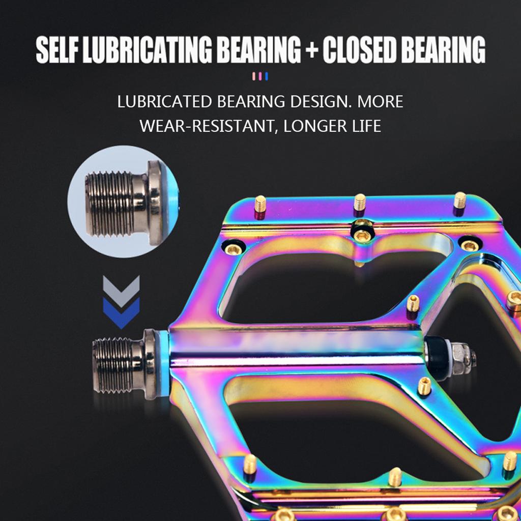 Bicycle Pedals Colorful Cycle Road Bike Pedals Non Slip Aluminium MTB Bike Pedals