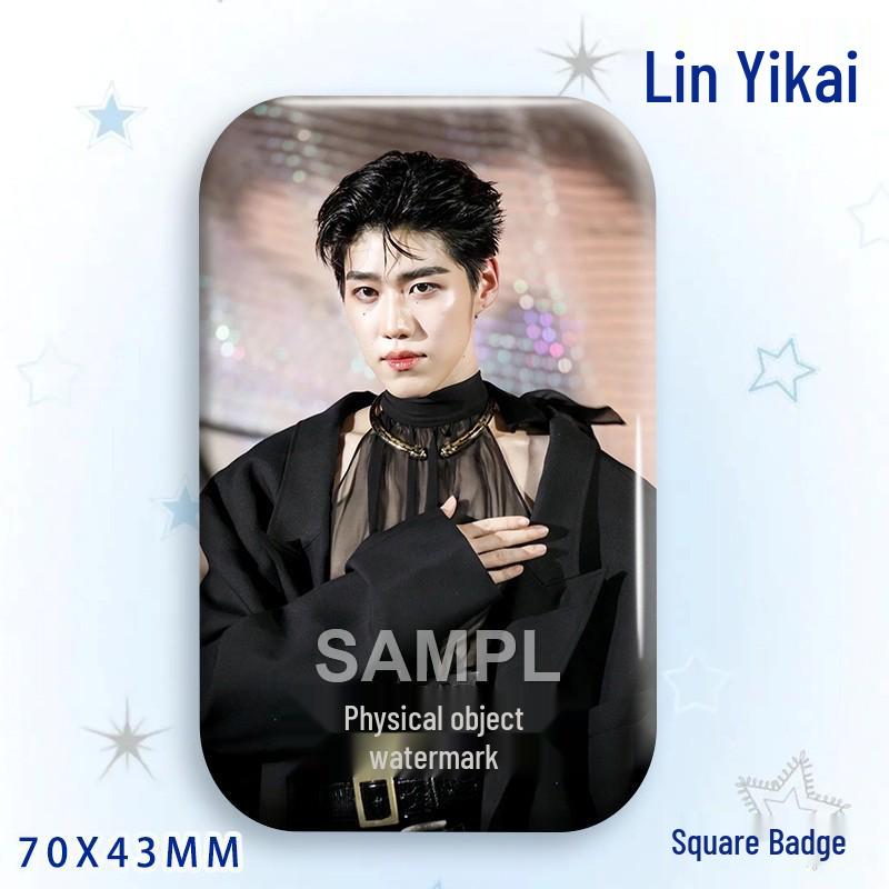Thai Star PP Lin Yikai Konzert Support-Abzeichen: Lasergeschnittenes quadratisches Broschenornament