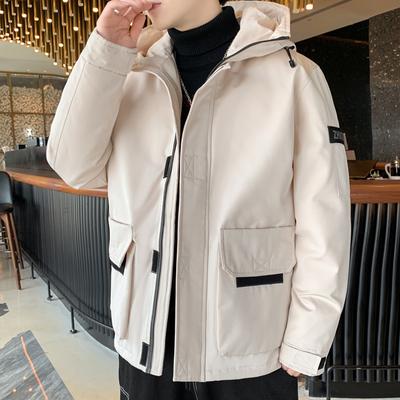 Off-season Winter Down Jacket Men's Thickened Warm Hooded Windproof and Cold-proof Trendy Men's Work Jacket Winter Wear