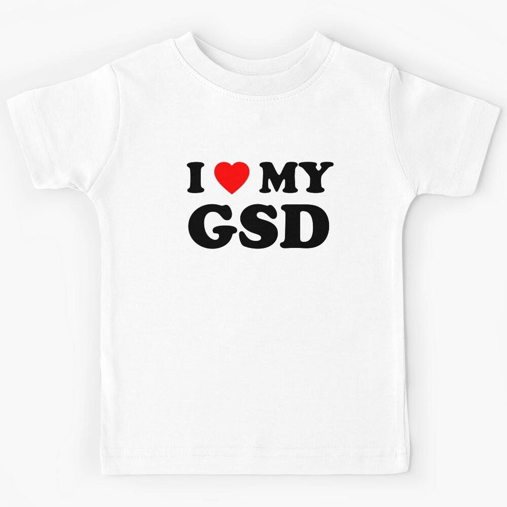 I Love My GSD German Shepherd Heart Dog Gift Kids T-Shirt 150