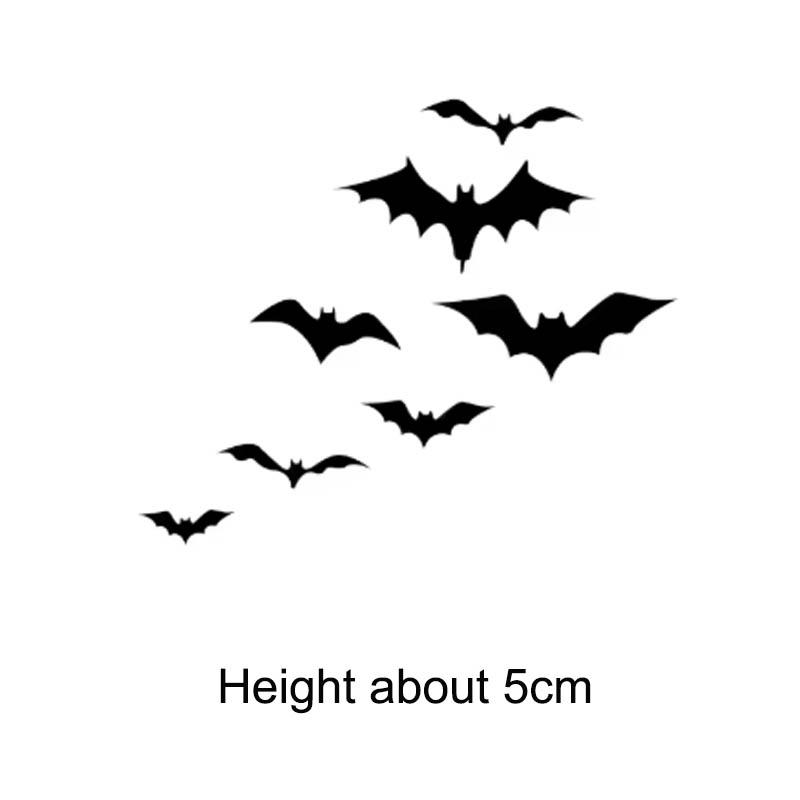 Car Rearview Mirror Stickers Mini Bat Group Reflective Decals Vinyl Waterproof Stickers Halloween Decorations Stickers