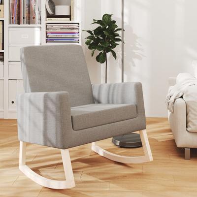 Vidaxl Rocking Armchair, Light Grey, Upholstered In Fabric