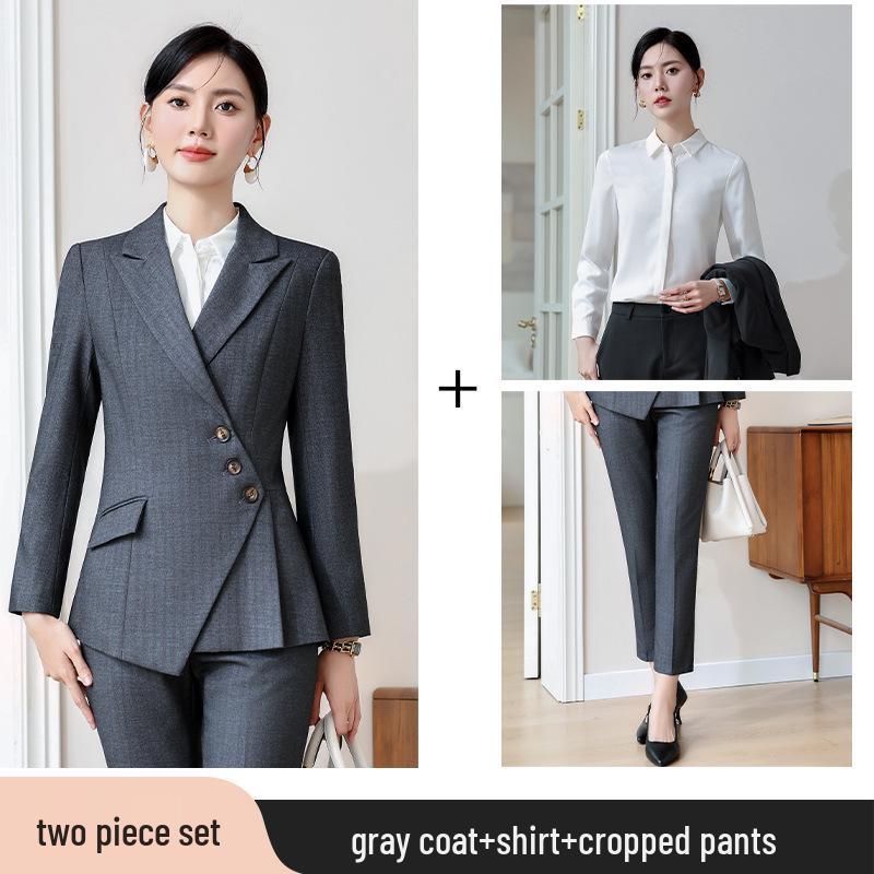 Women's High-End Striped Suit Set - Autumn 2024 Fashion, Elegant Professional Wear, Formal Goddess Style
